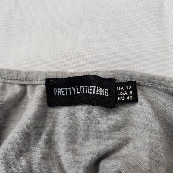 PrettyLittleThing Women's Gray Corset Crop Top – Size 8, Boned, Trendy & Stylish - Picture 3 of 5